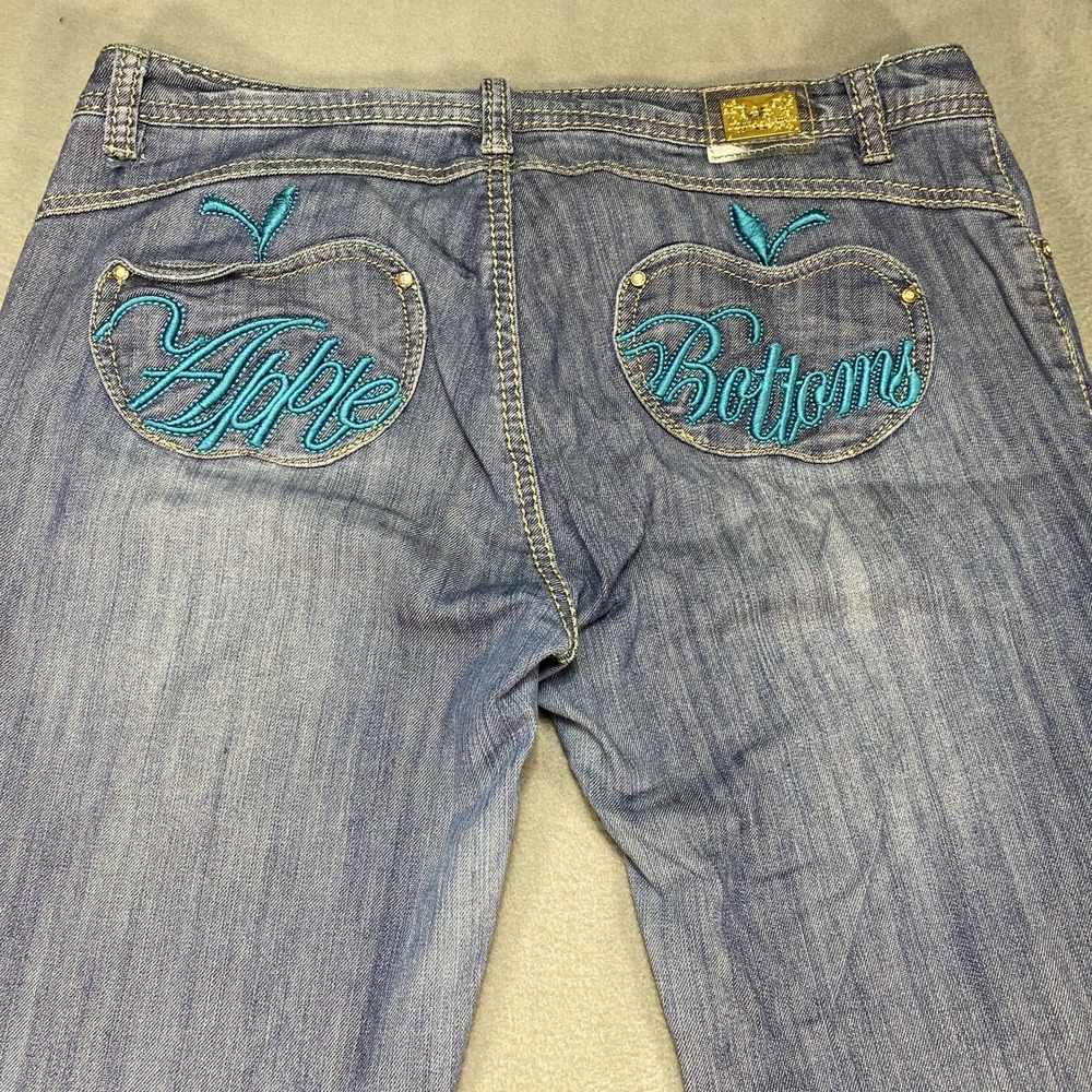 Vintage Y2K Apple Bottom Boot Cut Medium Wash Jeans By Nelly 11/12 Blue Apple